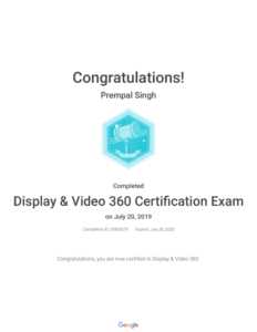 Display Video 360 Certification