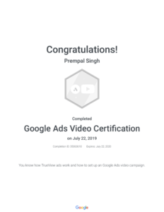 Google Ads Video Certification