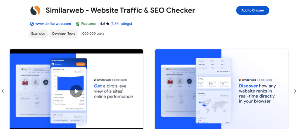 Similar Web SEO Chrome Extension
