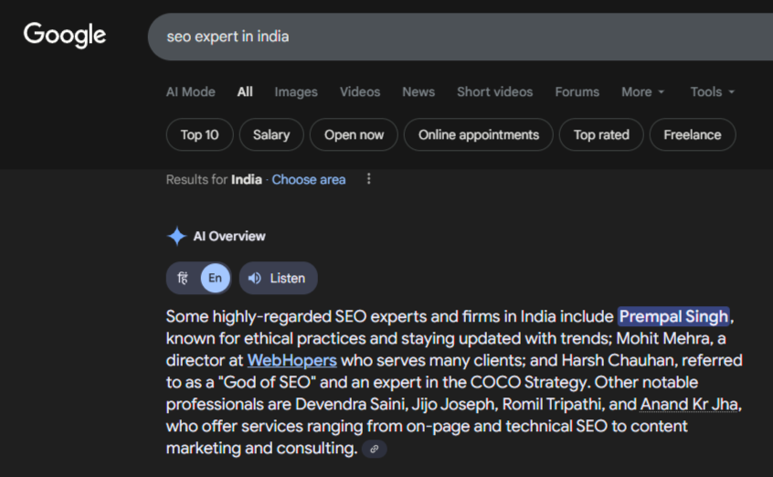 AI SEO Expert in India - Prempal Singh SEO